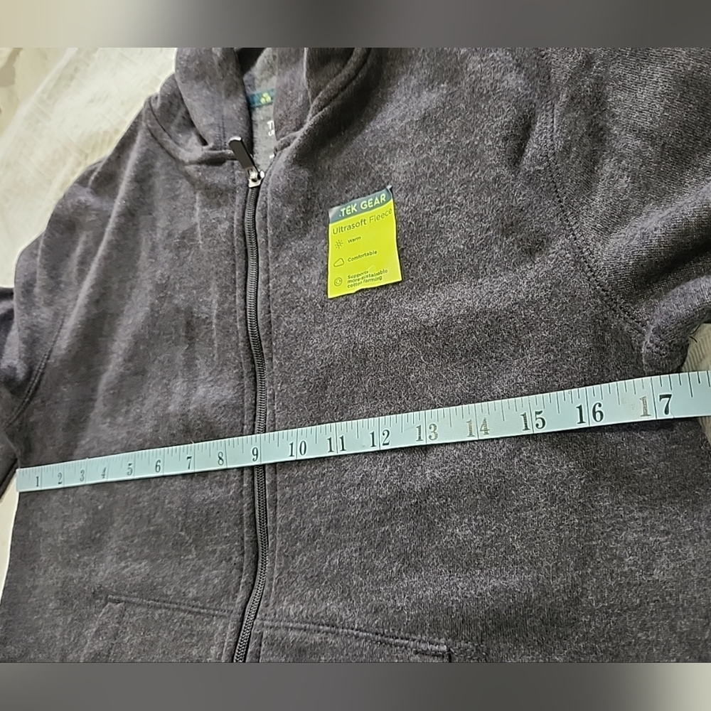Tek Gear Sweatshirt For Kids Size Medium Color Charcoal Gray With Pockets B6 - Picture 9 of 12